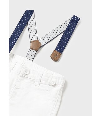 Mayoral Long trousers with suspenders 26 White