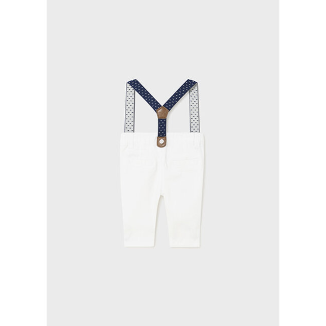 Long trousers with suspenders 26 White