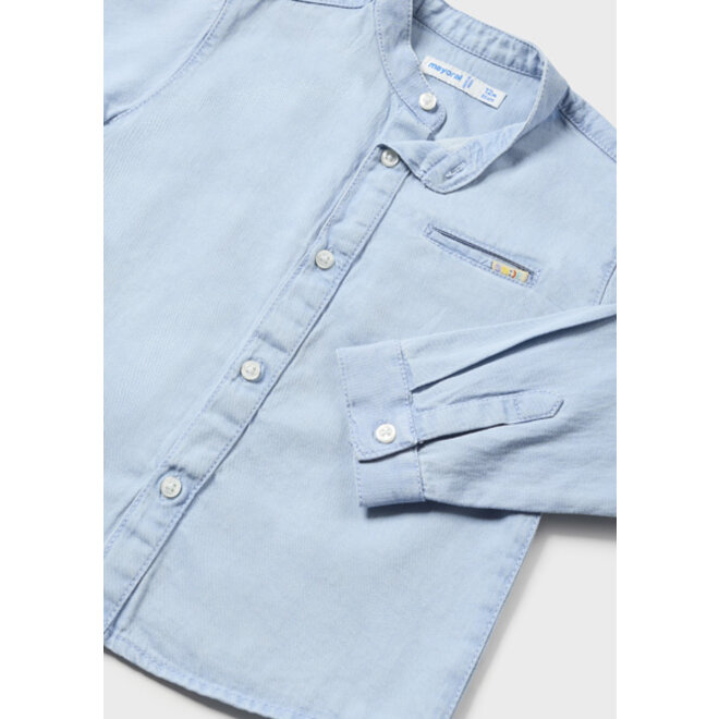 L/s mao collar denim shirt    5 Light