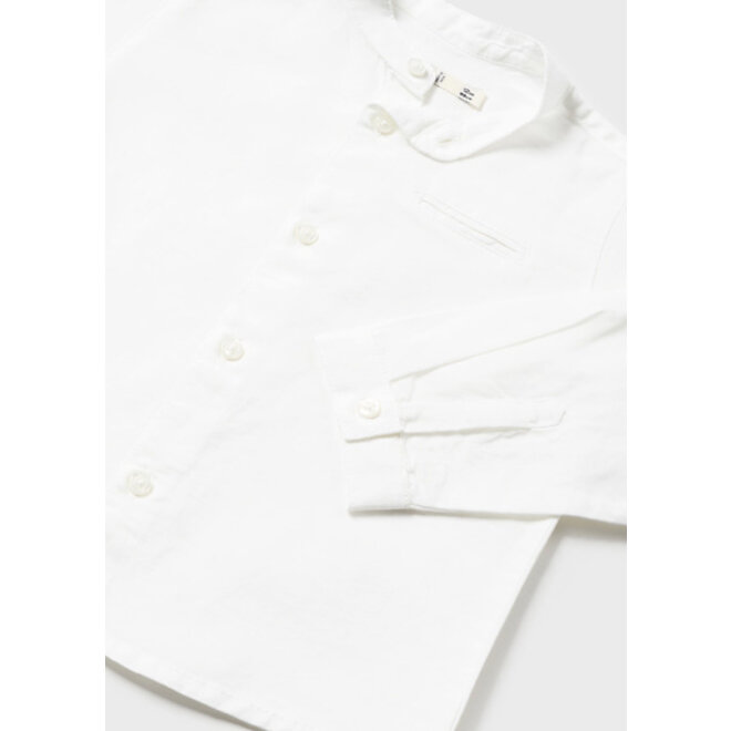L/s linen mao shirt           10 White