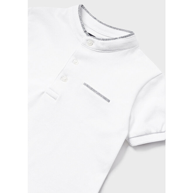 Polo s/s mao neck             77 White