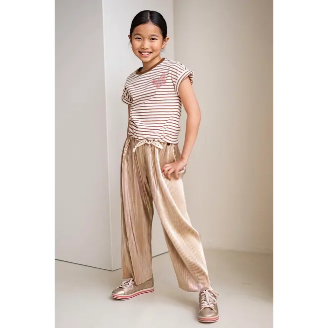 Flo girls metallic plisse pants 810 Gold