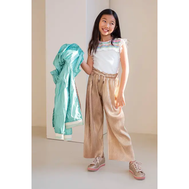 Flo girls metallic plisse pants 810 Gold