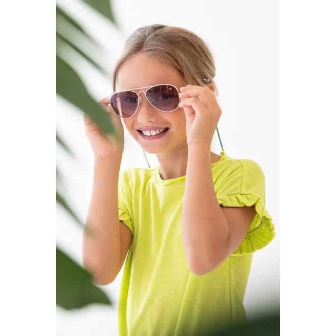 Flo girls metallic slub jersey tee 303 Lime