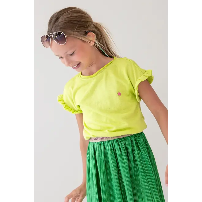 Flo girls metallic slub jersey tee 303 Lime