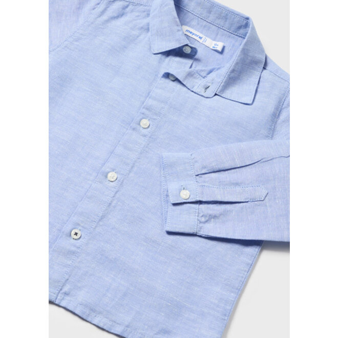 Basic linen l/s shirt         31 Sky blue