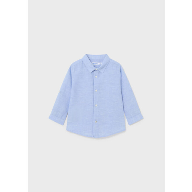 Basic linen l/s shirt         31 Sky blue