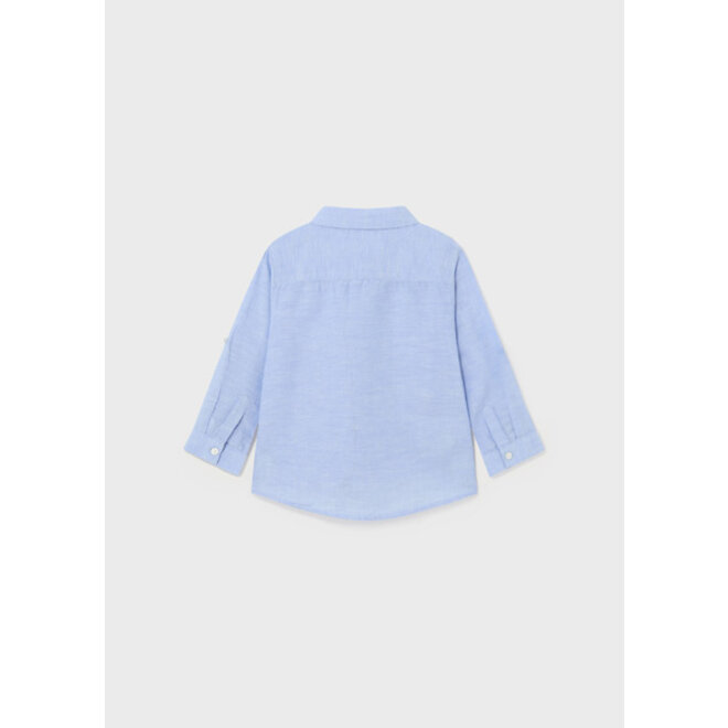 Basic linen l/s shirt         31 Sky blue