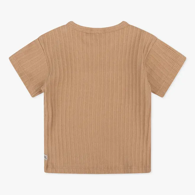 Organic T-shirt Shortsleeve Rib 730 Camel sand