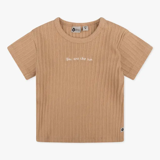 Organic T-shirt Shortsleeve Rib 730 Camel sand