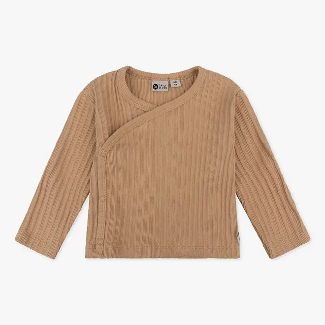 Organic T-shirt Longsleeve Wrap Rib 730 Camel sand