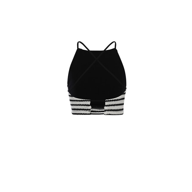 10Sixteen striped knit top 847 black and white