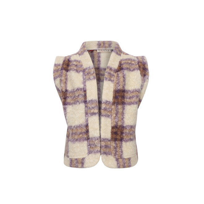 Little check gilet 989 Purple check