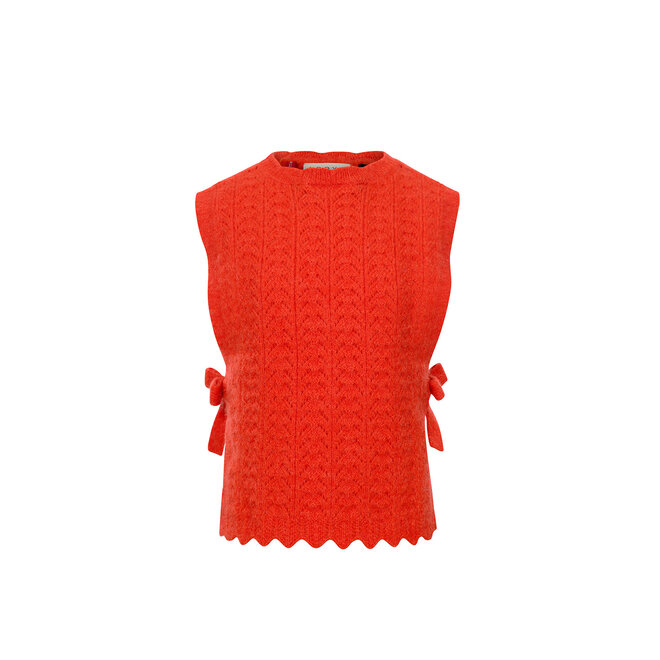 Little knitted gilet 382 fluo orange