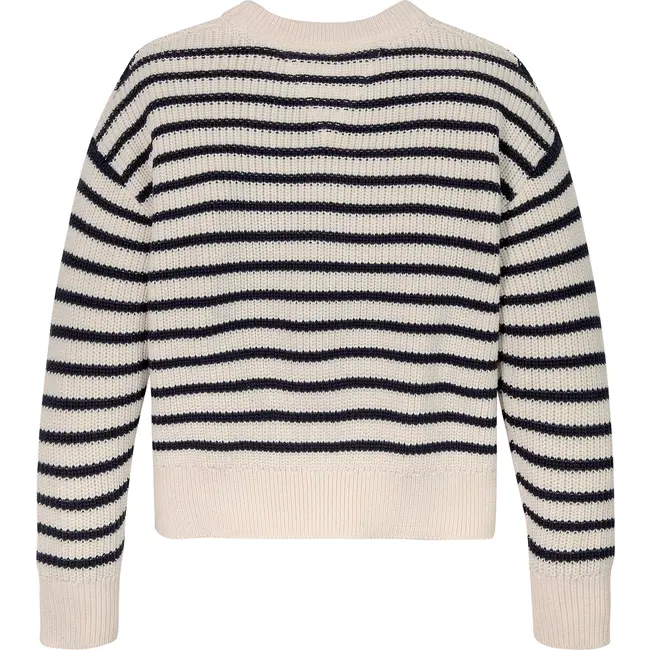 ESSENTIAL STRIPE SWE, 0A4Ancient White Desert Sky Stripe Pullover Sweater