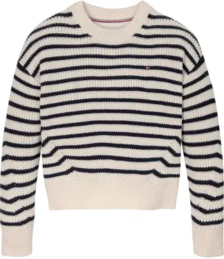 Tommy Hilfiger ESSENTIAL STRIPE SWE, 0A4Ancient White Desert Sky Stripe Pullover Sweater