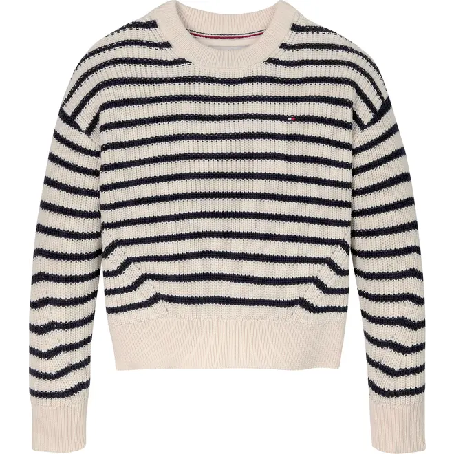 ESSENTIAL STRIPE SWE, 0A4Ancient White Desert Sky Stripe Pullover Sweater