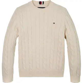 Tommy Hilfiger ESSENTIAL REG CABLE, Z00Ivory Petal Pullover Sweater