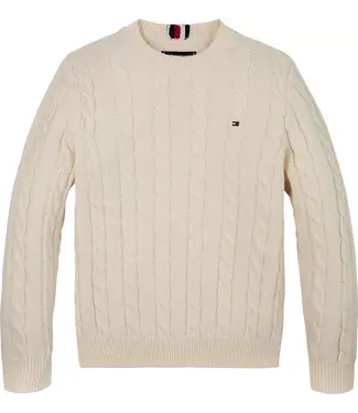 Tommy Hilfiger ESSENTIAL REG CABLE, Z00Ivory Petal Pullover Sweater