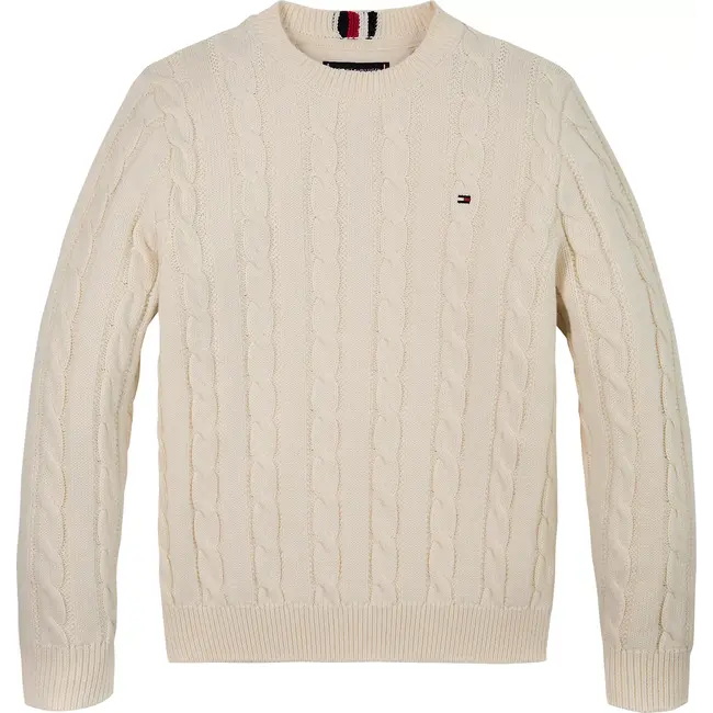 ESSENTIAL REG CABLE, Z00Ivory Petal Pullover Sweater