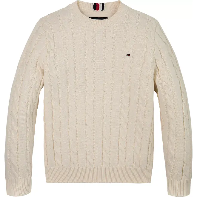 ESSENTIAL REG CABLE, Z00Ivory Petal Pullover Sweater