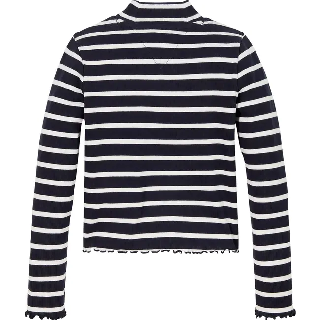 MOCK NECK RIB TOP LS, 0A5Desert Sky Stripe Other Tops