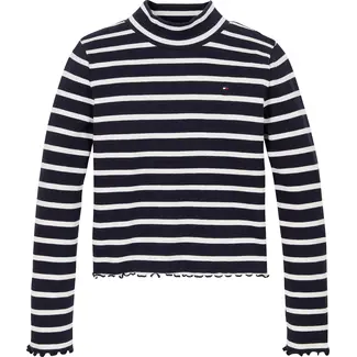 Tommy Hilfiger MOCK NECK RIB TOP LS, 0A5Desert Sky Stripe Other Tops