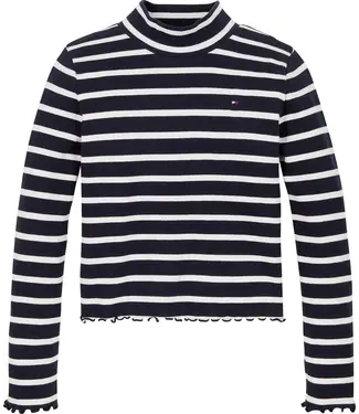 Tommy Hilfiger MOCK NECK RIB TOP LS, 0A5Desert Sky Stripe Other Tops