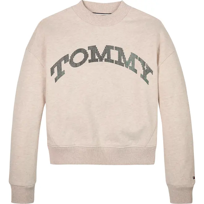 TOMMY DOT FOIL CN SW, ADZHeathered Oat Pullover Sweatshirt