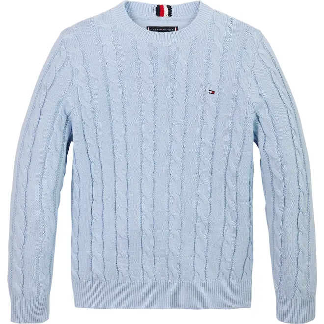 ESSENTIAL REG CABLE, C1OBreezy Blue Pullover Sweater