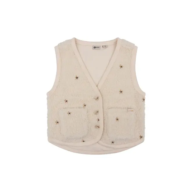 Teddy Gilet Embroidery Sand 2020 Sandshell