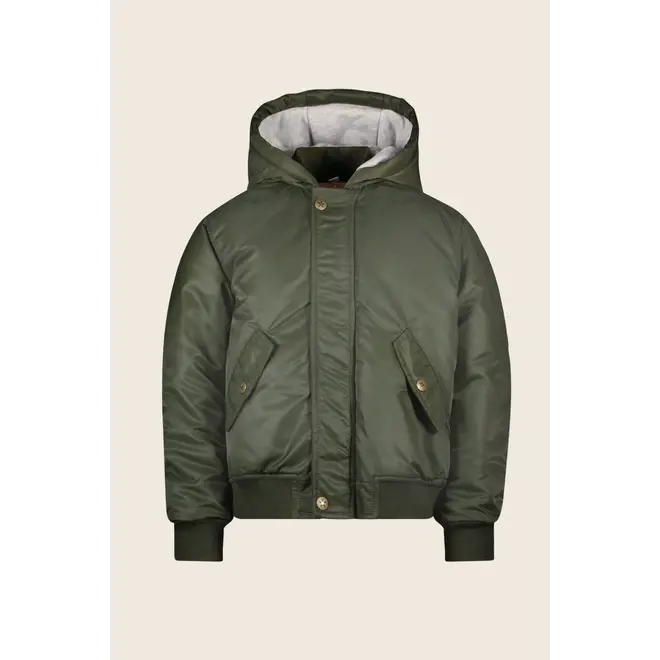 Arte Flo boys pilot jacket with hood 355 Army