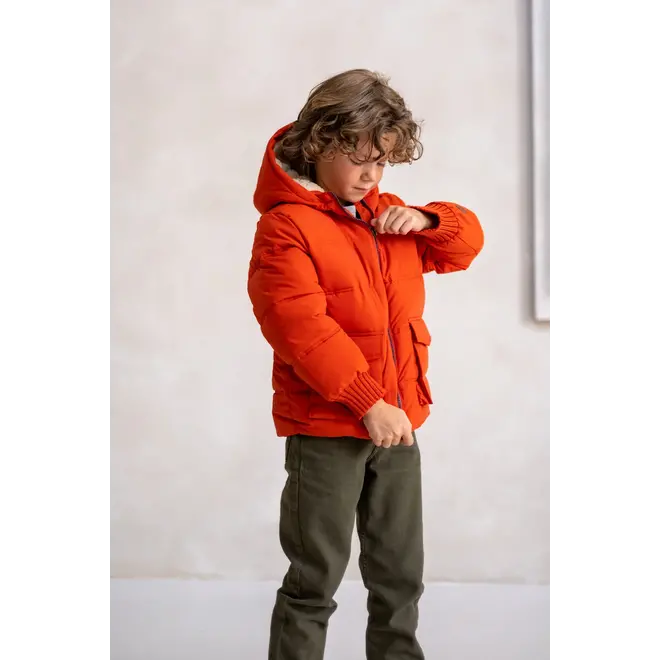 Alec Flo boys colored jacket with big front pockets 273 Orange