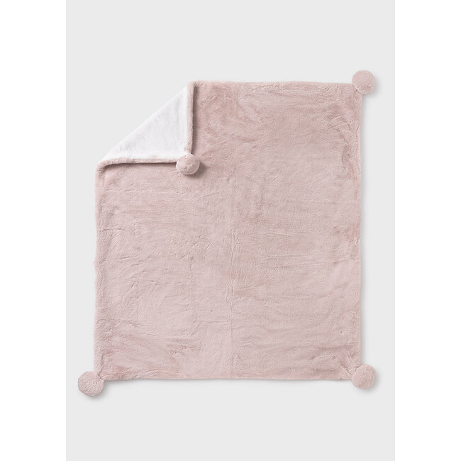 Pompom fur blanket            9492 84 Walnut