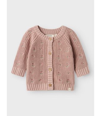Lil'Atelier EMB AO LS KNIT CARD LIL - Shadow grey -