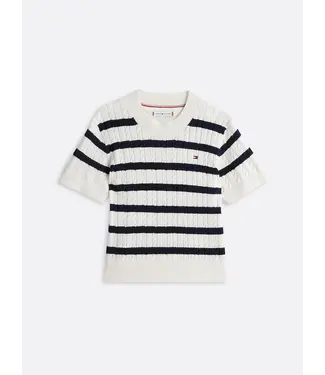 Tommy Hilfiger STRIPE MINI CABLE SW, 0AA Ivory Petal Base Navy Stripes