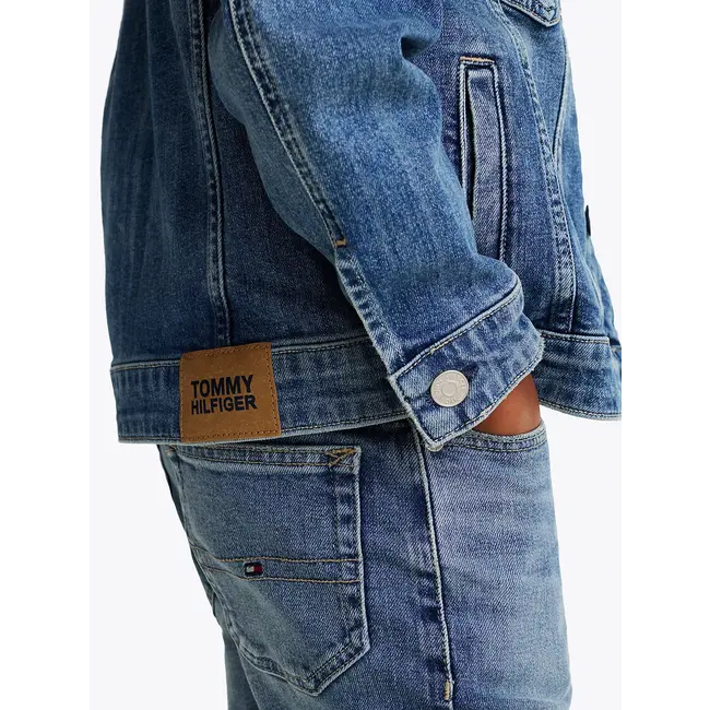 Oversized denim truckerjack/Blauw