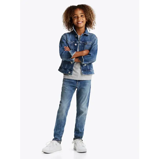 Oversized denim truckerjack/Blauw