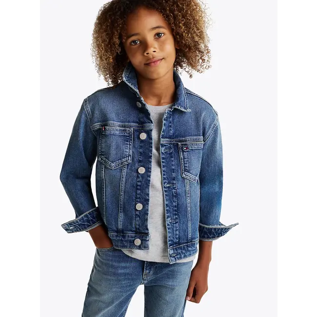 Oversized denim truckerjack/Blauw