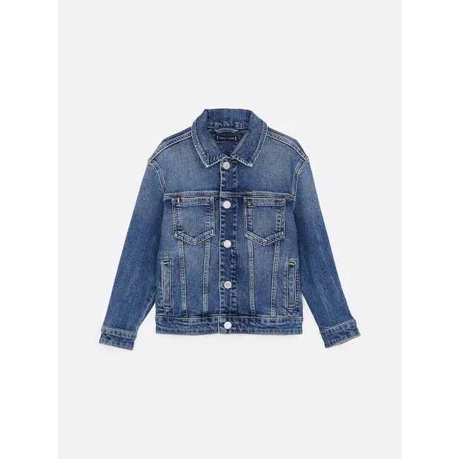 Oversized denim truckerjack/Blauw