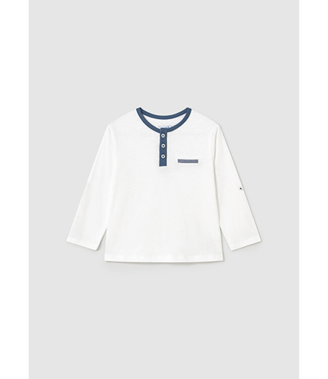 L/s shirt dress 1067 White - blue