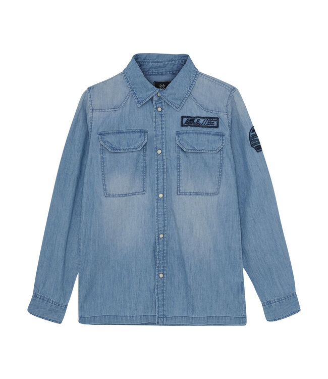 Shirt Denim Badges 960135 Blue 7775 Light Denim Blue