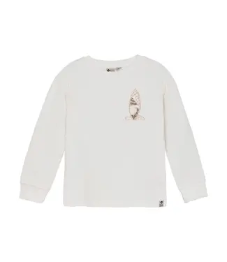 DAILY7 T-shirt LS Print 920075 White 1103 Cloud