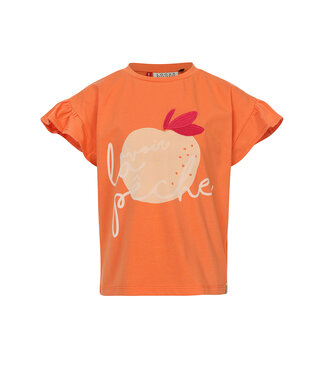 Looxs Little 2511-7421-259 Little T-shirt Ruffled Short Sleeve 259 TANGERINE