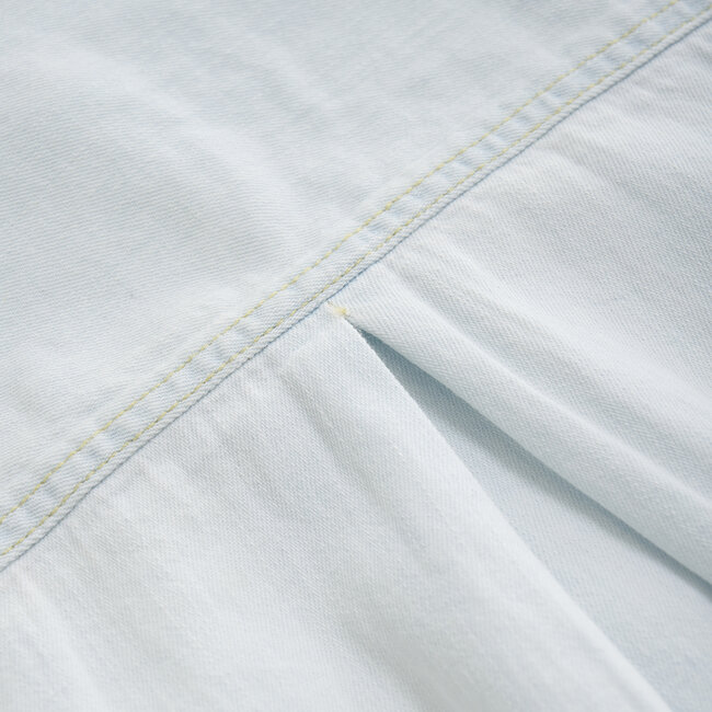 Bleached Cropped Denim Shirt 970192 Blue 7222 Bleach Denim