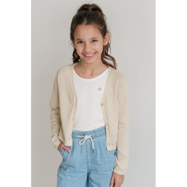 Derby Flo girls glitter cardigan 556 Soft gold