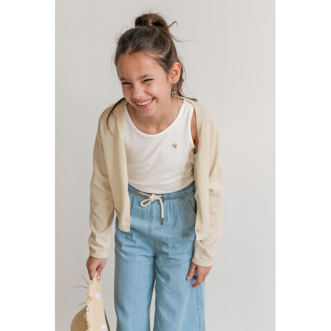 Derby Flo girls glitter cardigan 556 Soft gold