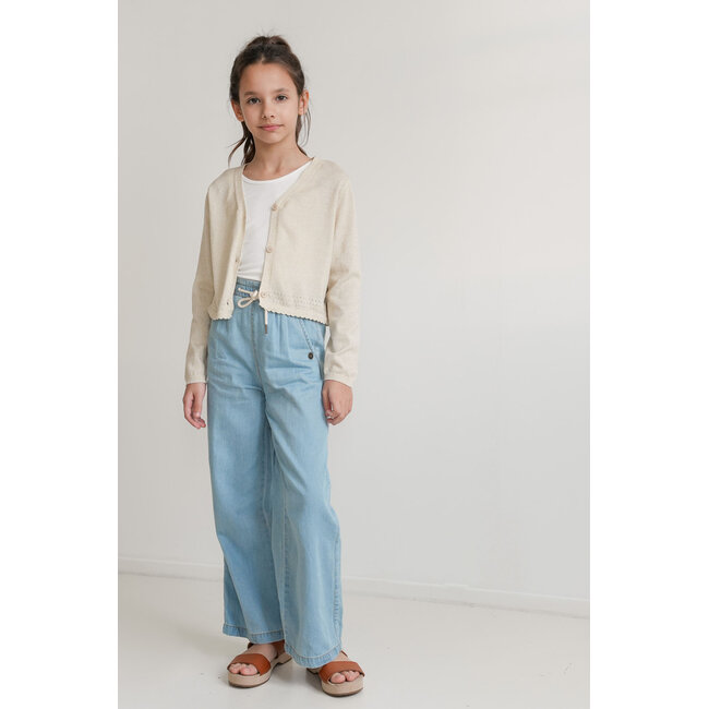 Derby Flo girls glitter cardigan 556 Soft gold