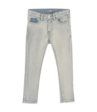 DAILY7 2700 Skinny Fit Print Jeans 920099 Blue 7166 Used Light Denim