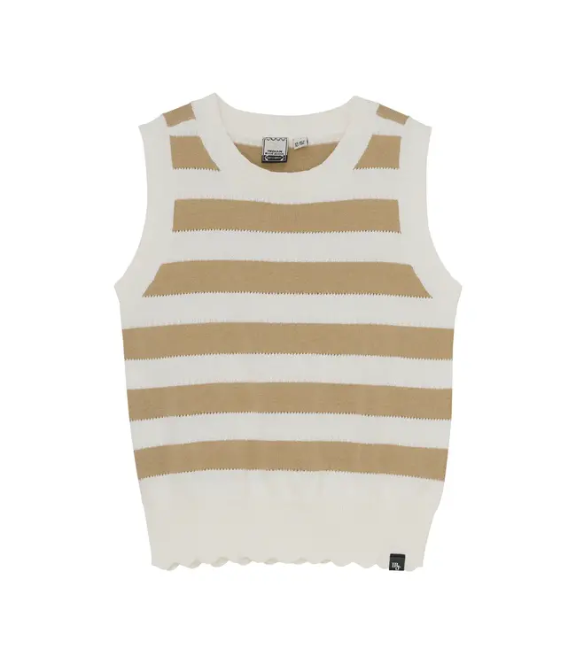 Knitted Singlet Striped 970223 Sand 2490 Sesame